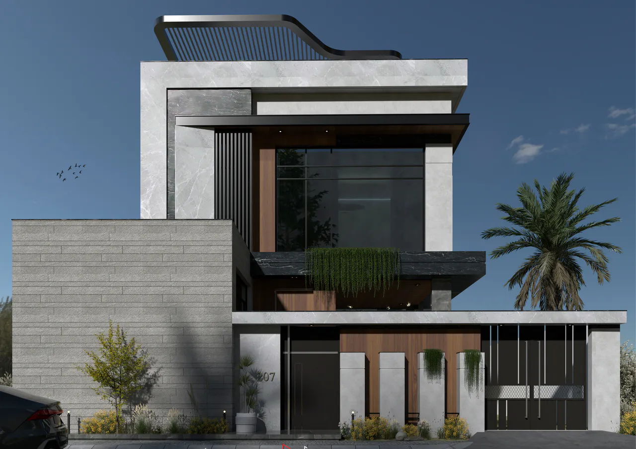 تصميم واجهة عمارة سكنية